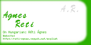 agnes reti business card